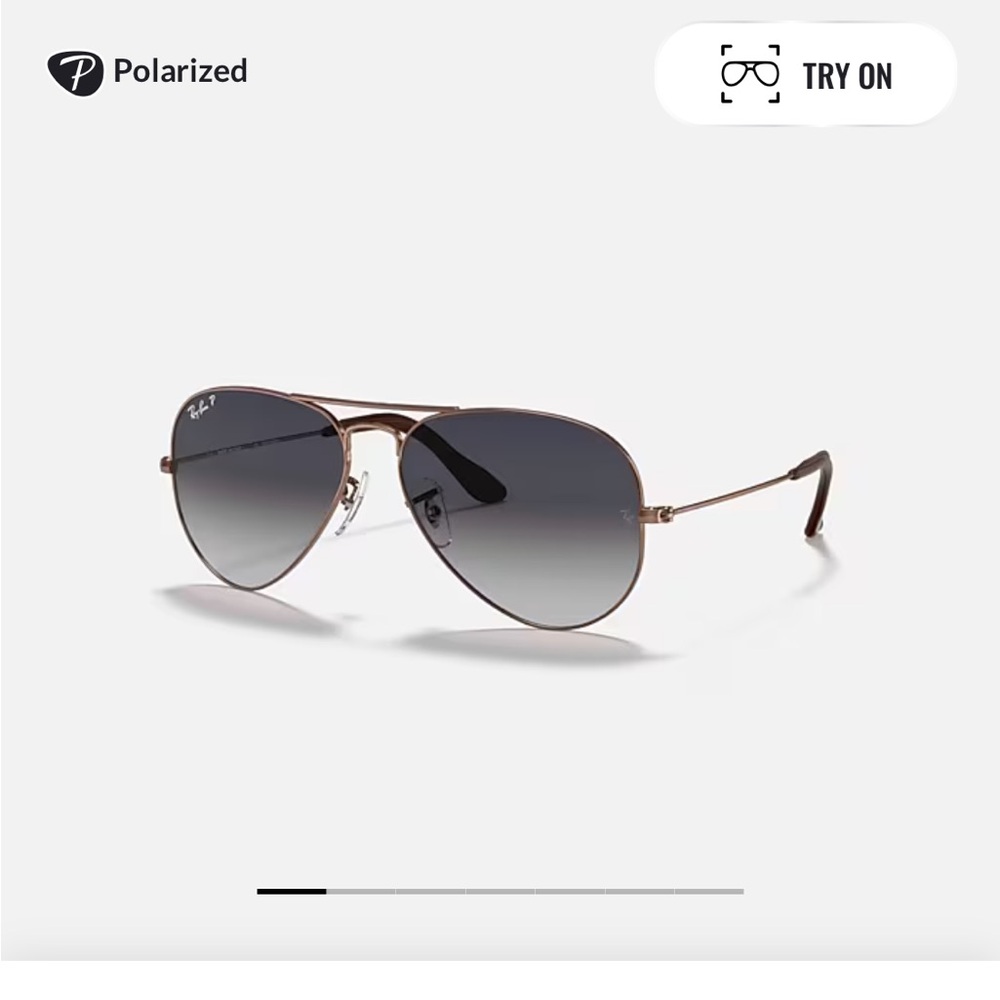 Ray-Ban Aviator polarized Sunglasses with copper frame and grey gradient lenses - Picture 3 of 10